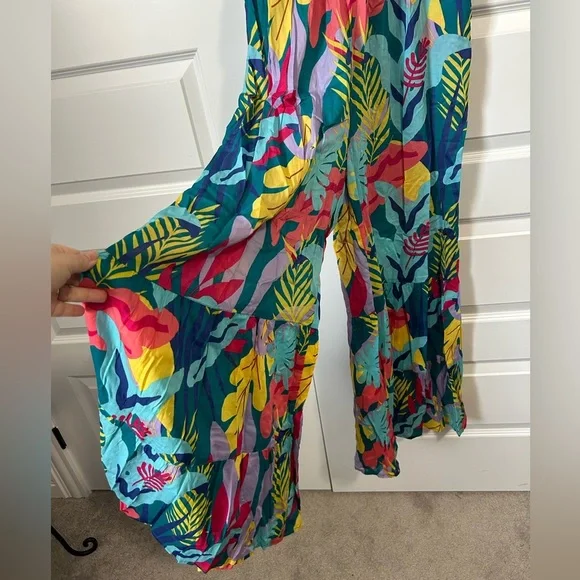 Buffalo David Bitton Multicolor Tropical Wide Leg Vacation Jumpsuit - Picture 8 of 10